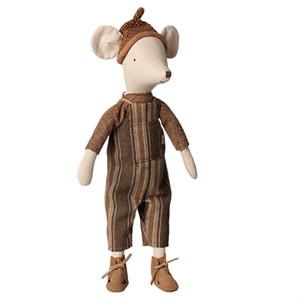 Maileg - Mus, Medium - Overalls og sweater